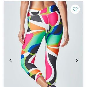 Fun print fabletics Capri leggings size L